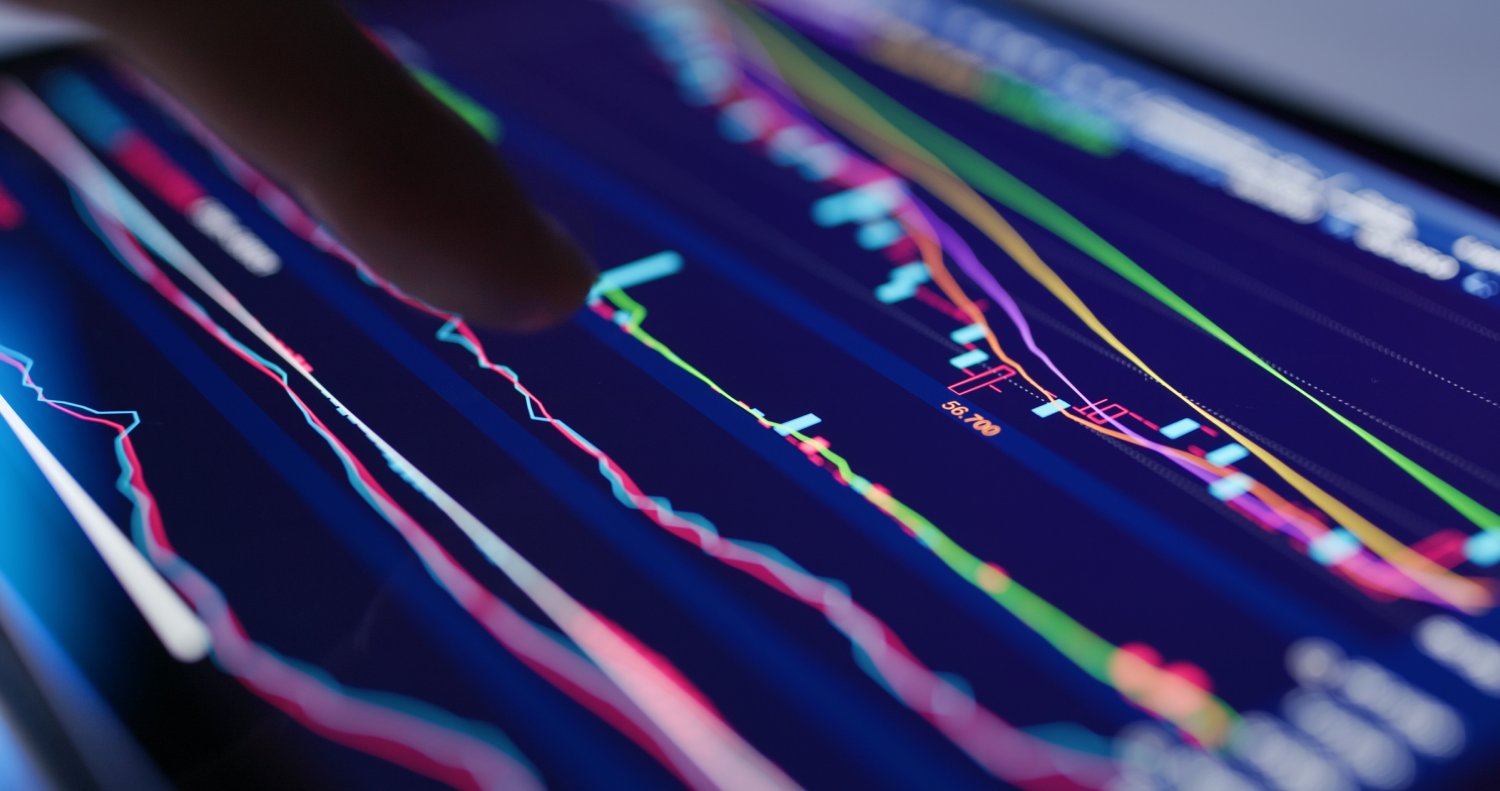 Stock market data on tablet computer